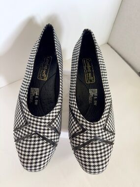 Comfort Well by Beacon Black & White Houndstooth Women's Heels Pumps 6.5W